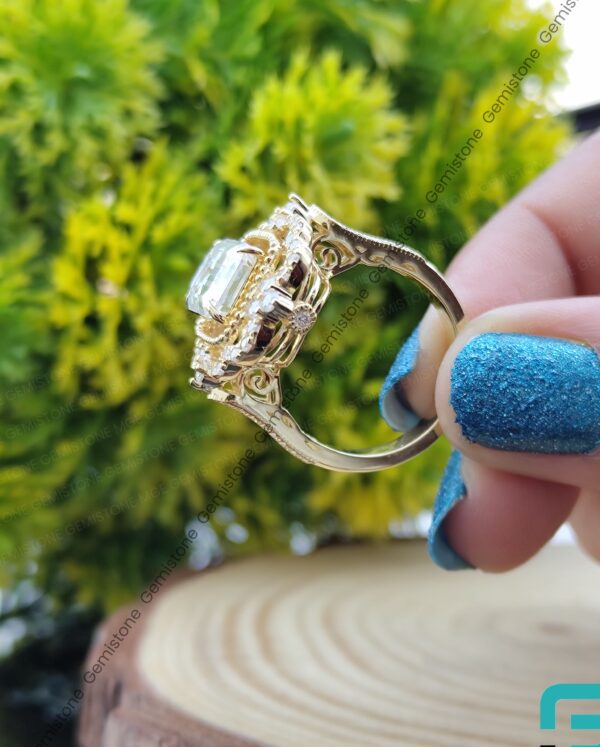 Emerald Cut Moissanite Ring