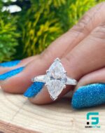 Marquise Moissanite 3 Stone Ring