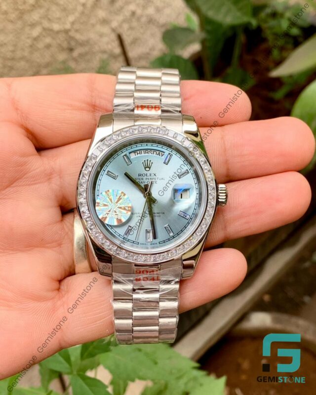 Rolex Baguette Diamond Bezel Watch Men