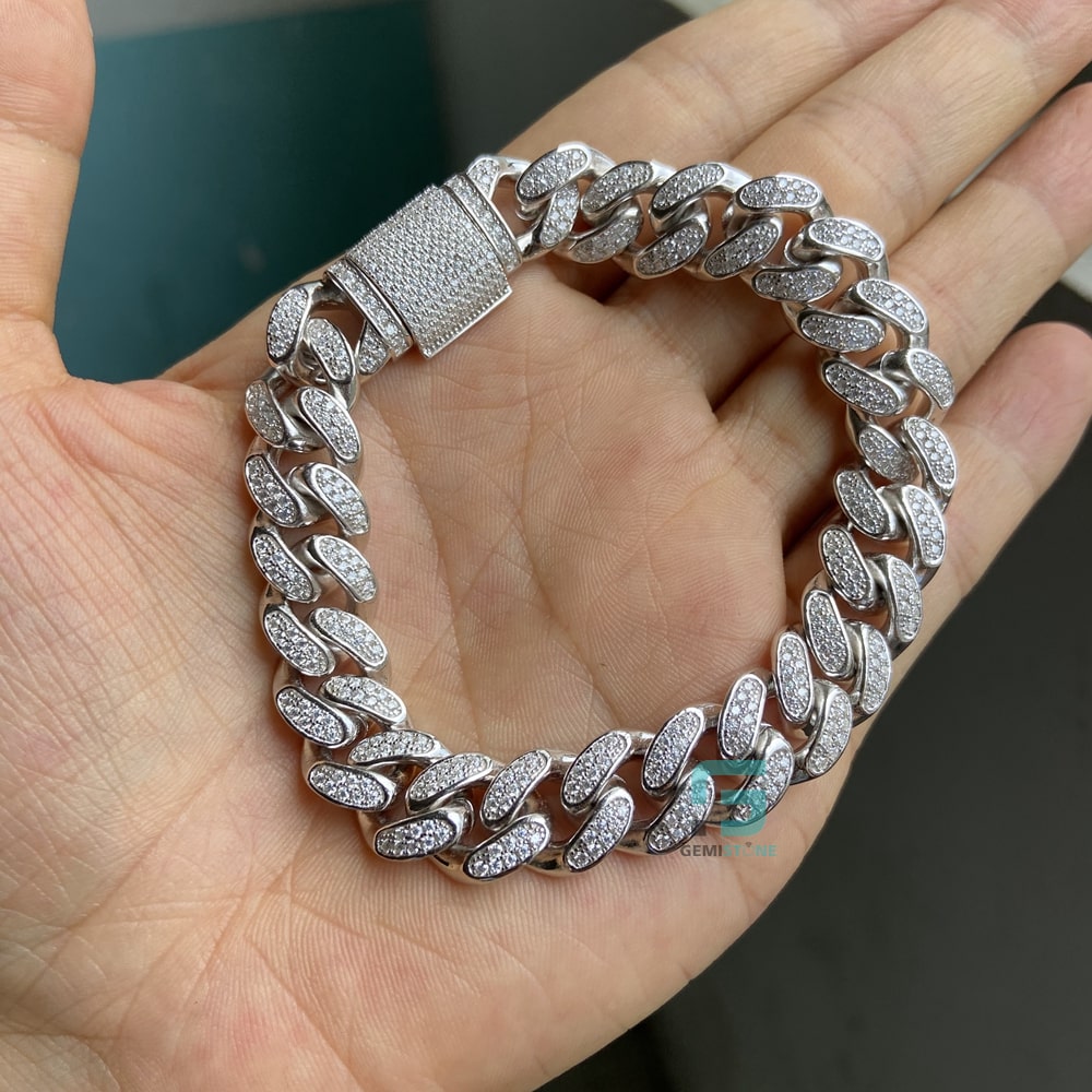 FEEL STYLE Iced Out Cuban Bracelet 8.5 inch Bling India | Ubuy