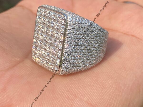 Iced Out Moissanite Ring