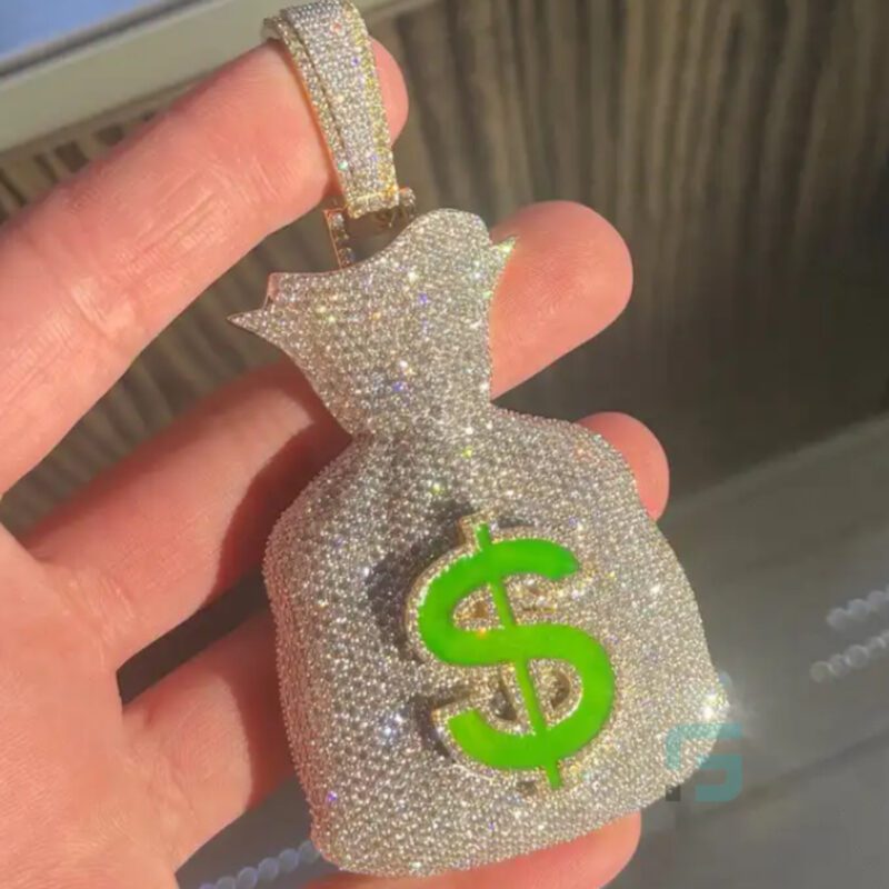 Diamond Money Bag Pendant