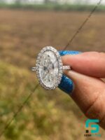 Hidden Halo Oval Cut Diamond Ring