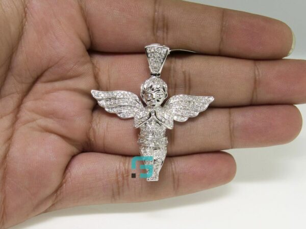 3D Guardian Moissanite Diamond Angel Pendant