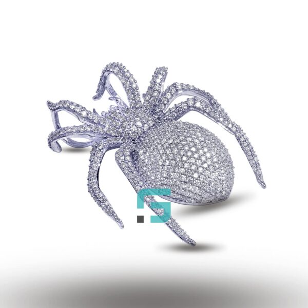 Realistic Moissanite Diamond Crawling Spider Pendant